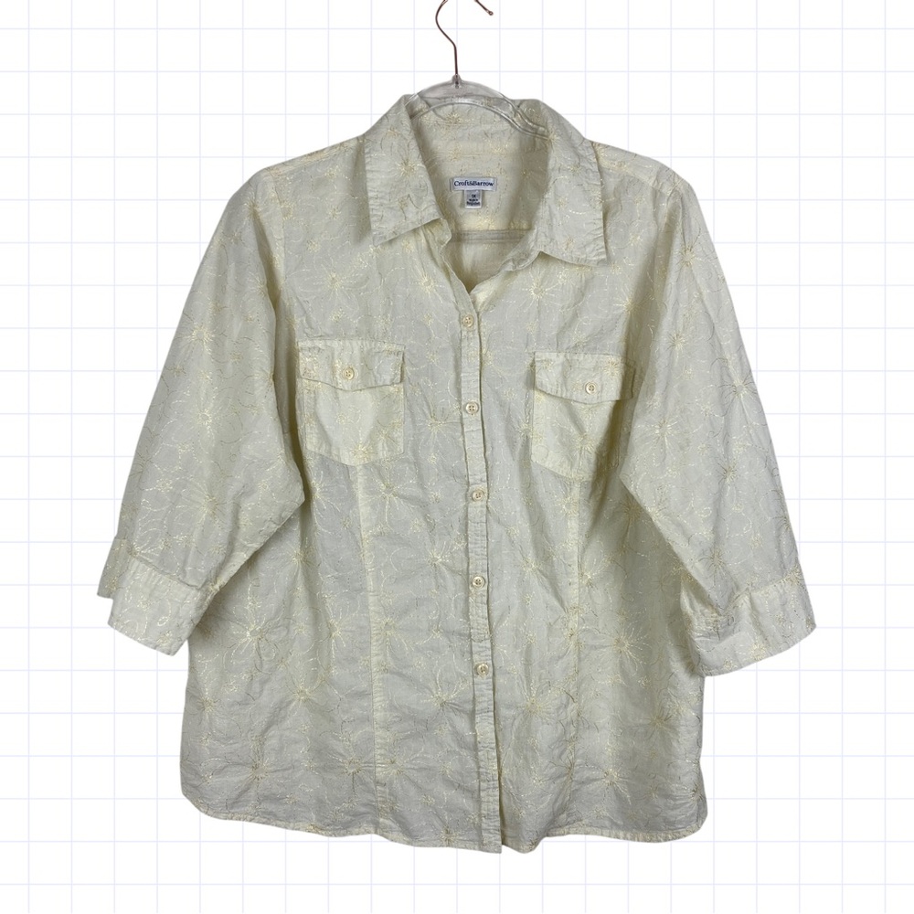 Croft and Borrow Yellow button down shirt size 1X
